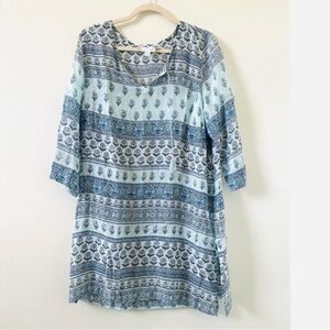 J. Jill blue floral tunic cover up size large